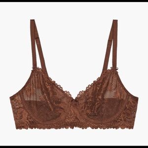Savage X Fenty Brown Unlined Lace Bra 36DD